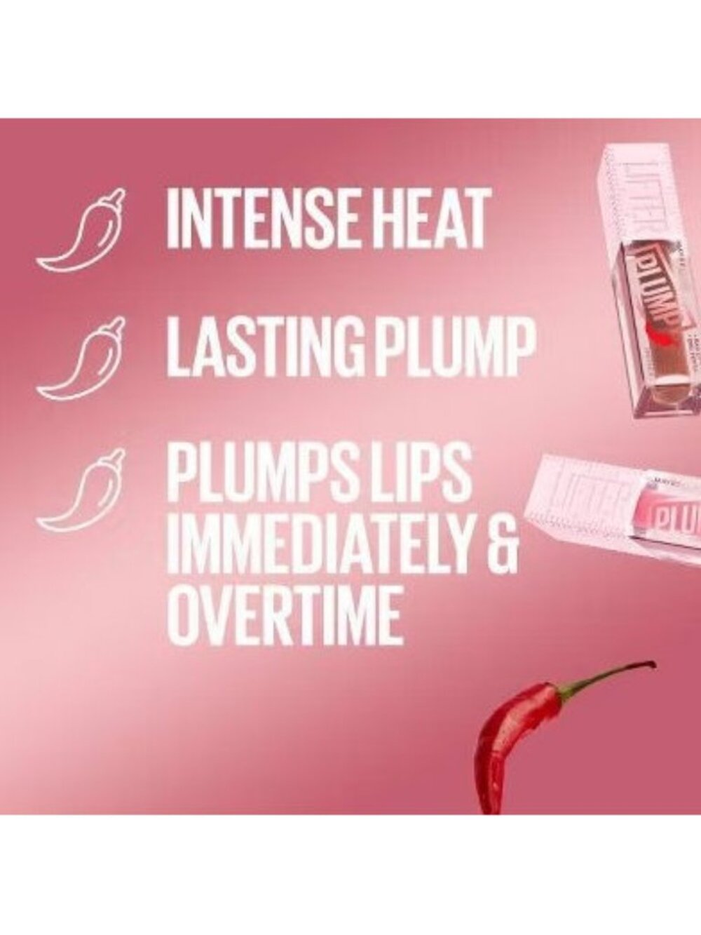 5x - Maybelline Lifter Plump Lip Plumping Gloss - 003 Pink Sting - Picture 3 of 10